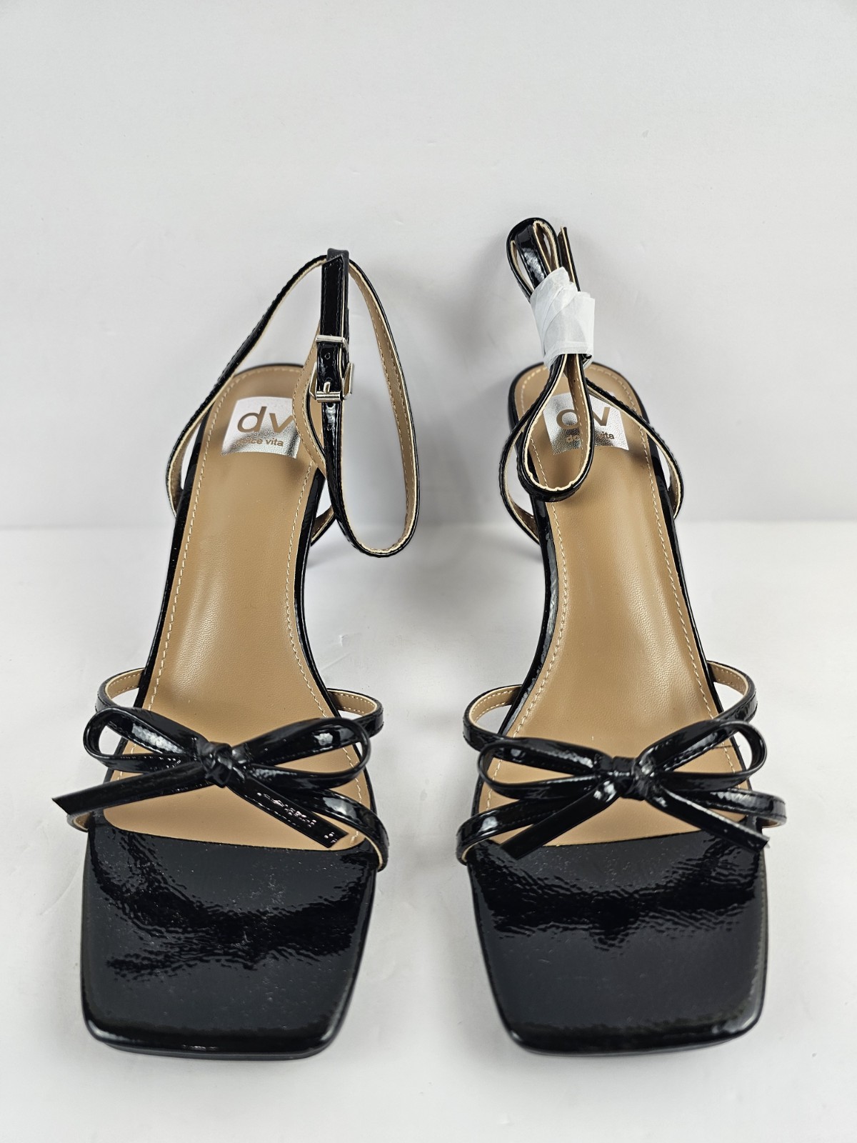 DV by Dolce Vita Women’s 9 M Zidane Strappy Heeled Sandals Black Patent Pumps