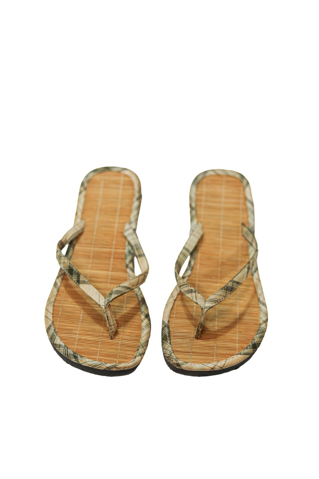 Plaid Bamboo Flip Flop Sandals Woven Thong Beach Casual Women’s Size 8