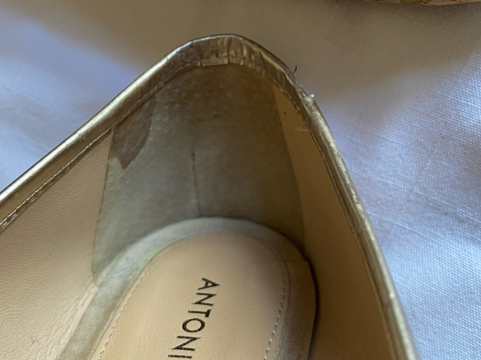 Antonio Melani Women’s Beige/Brown/Gold Gem Cork Spec Flat Loafers Shoes Size 8M