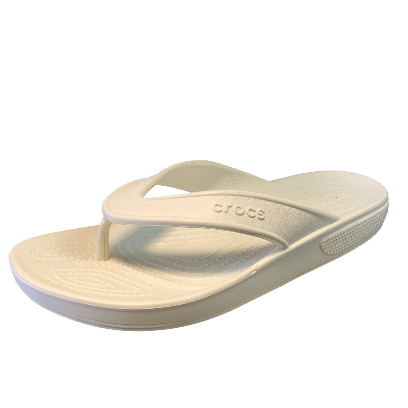 Crocs Iconic Size 9 Comfort Ivory Flip Flops Women’s