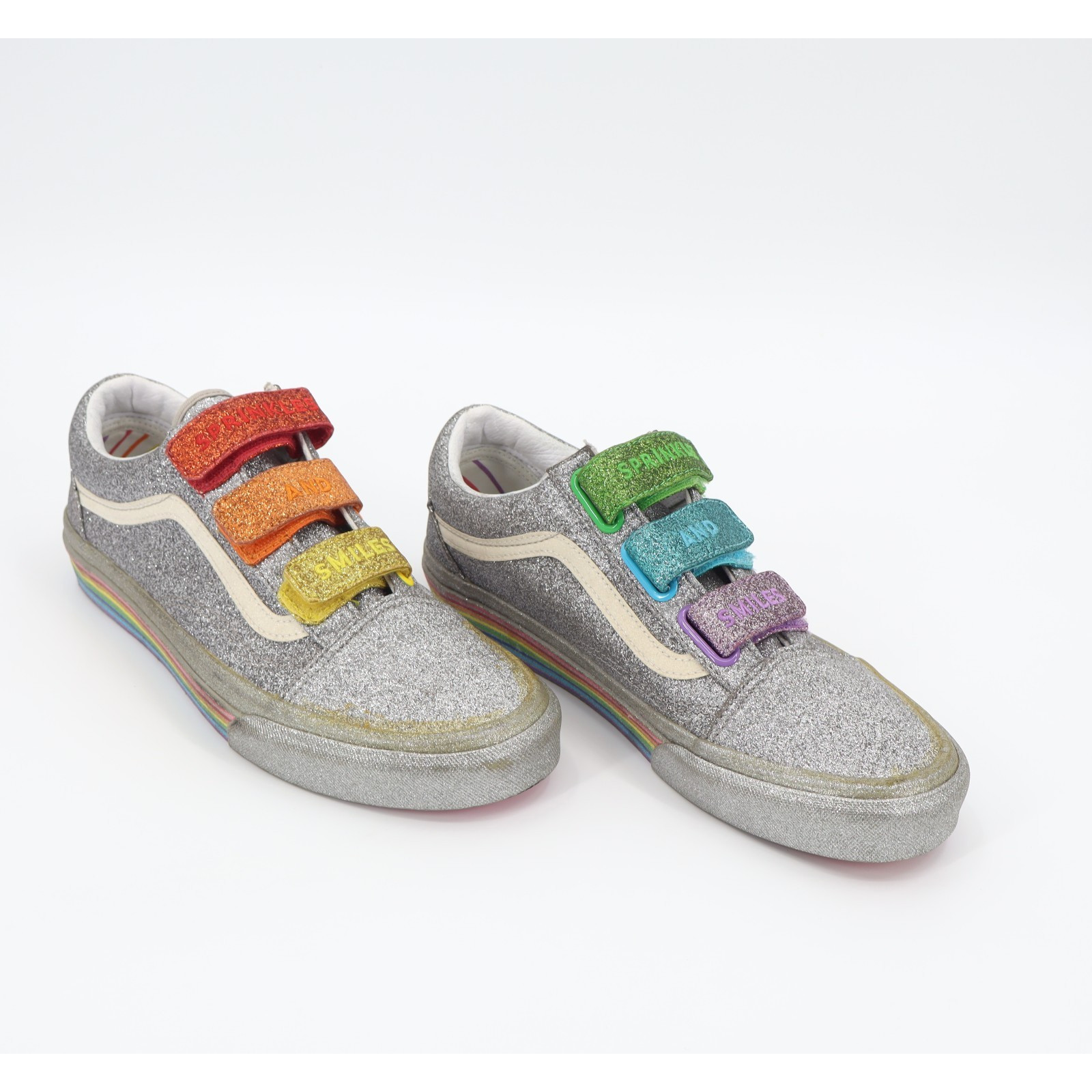 Vans Old Skool V’ Flour Shop Rainbow Glitter Men’s Sz 8 Women’s Sz 9.5