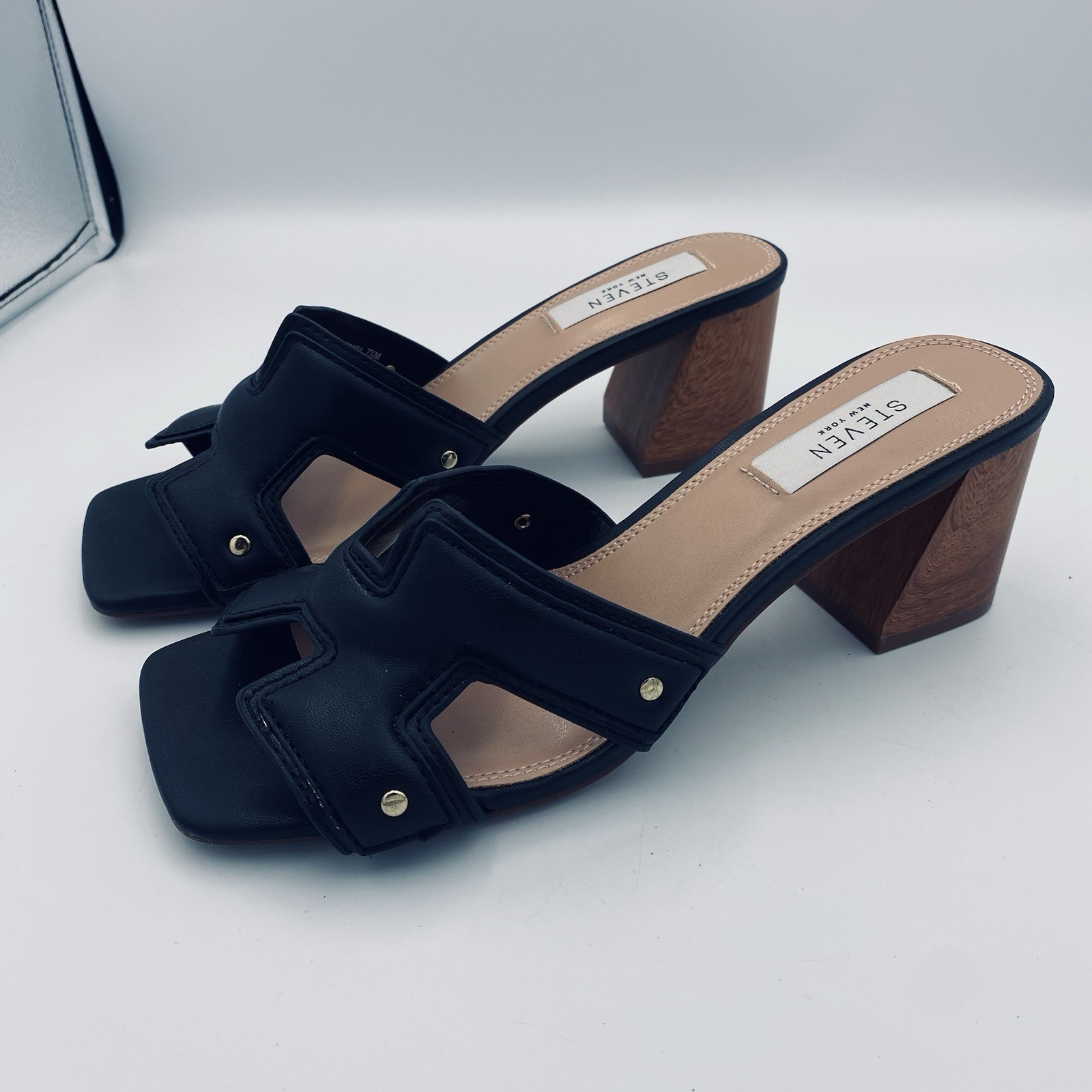 Steven New York Black Amari Sandal Slip On Women’s US Size 7.5 M