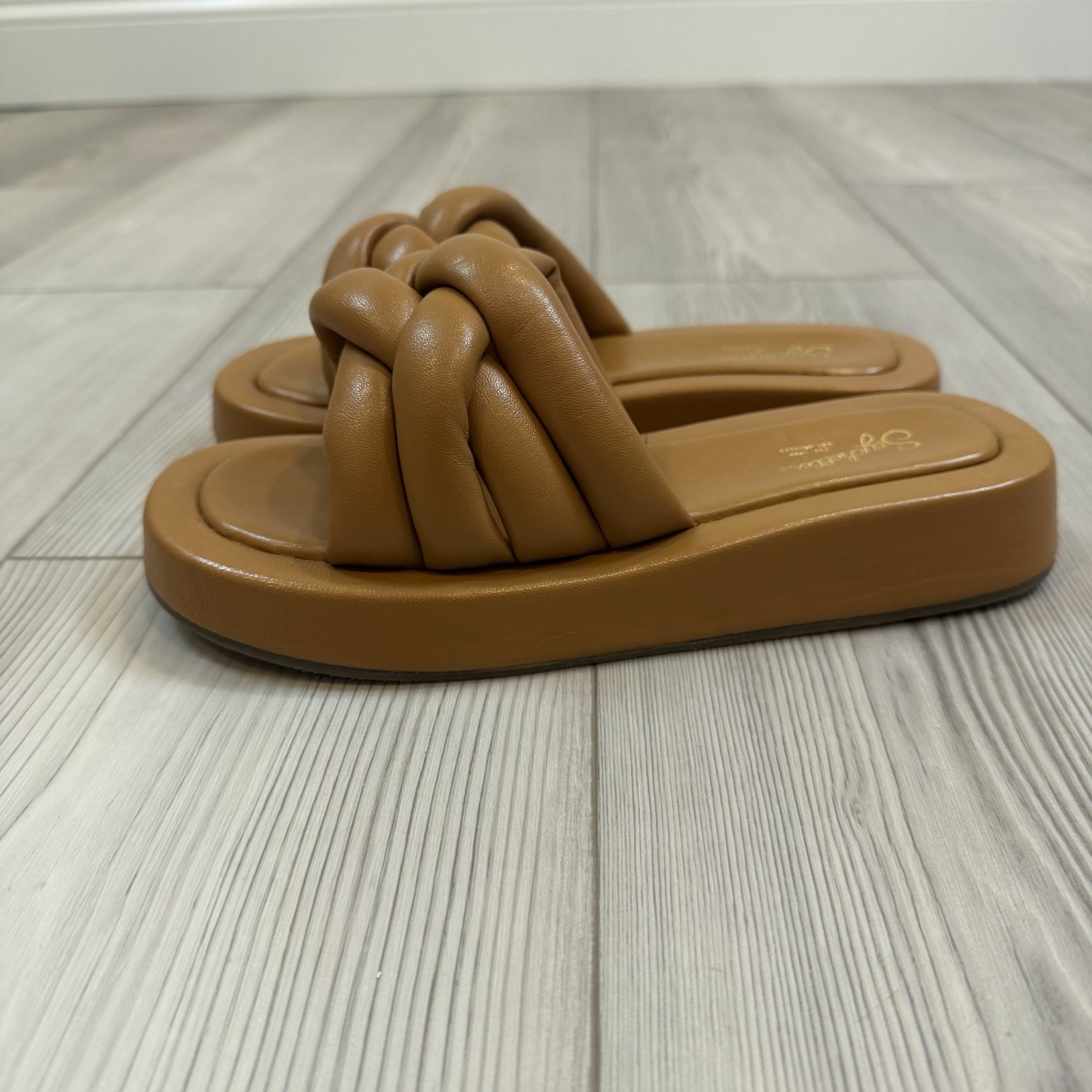 Seychelles Brown Low Key Glow Up Sirens Leather Sandals Womens 7.5