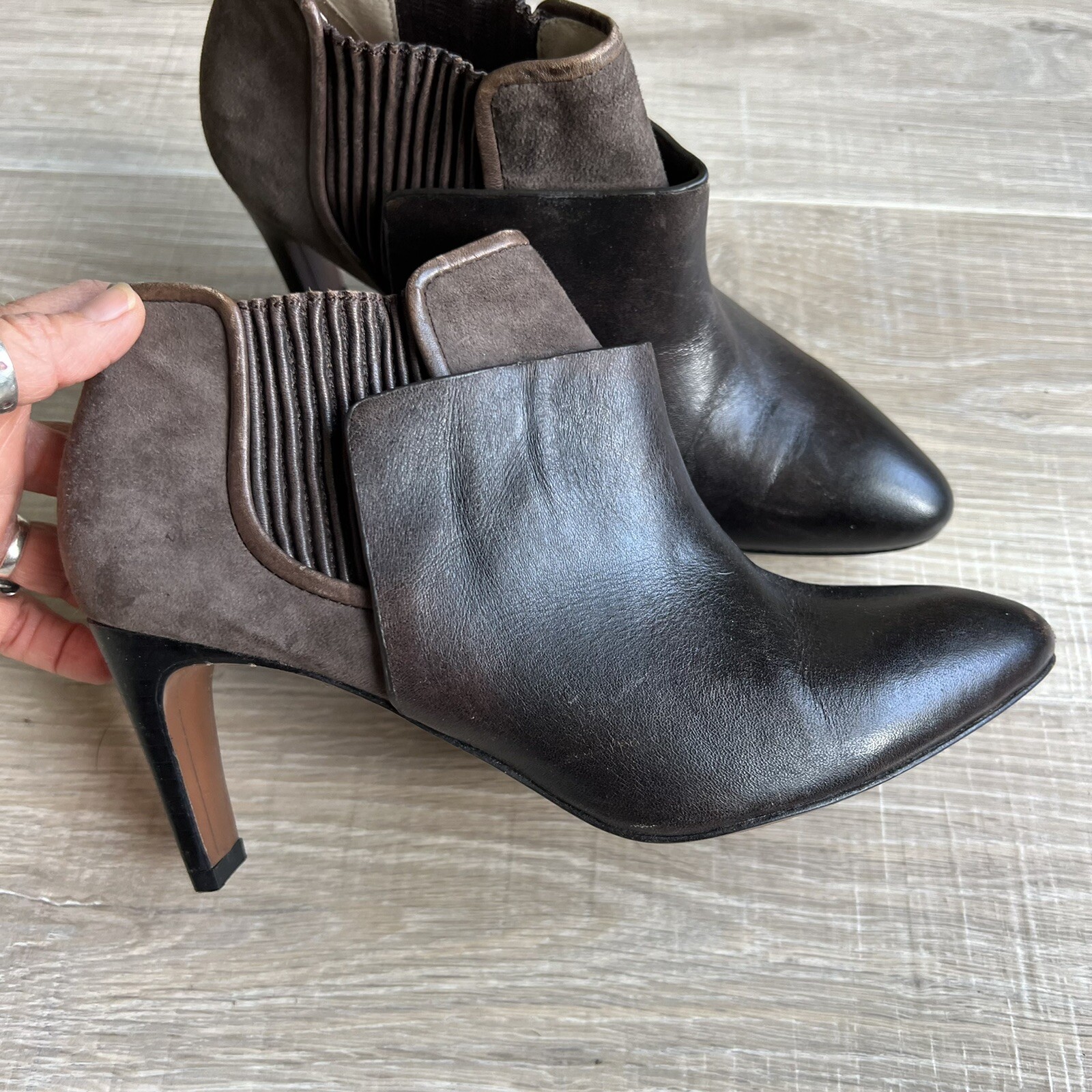 Derek Lam 10 Crosby Womens Bootie Sz 6 Brown Leather Suede Structured Ankle Shoe
