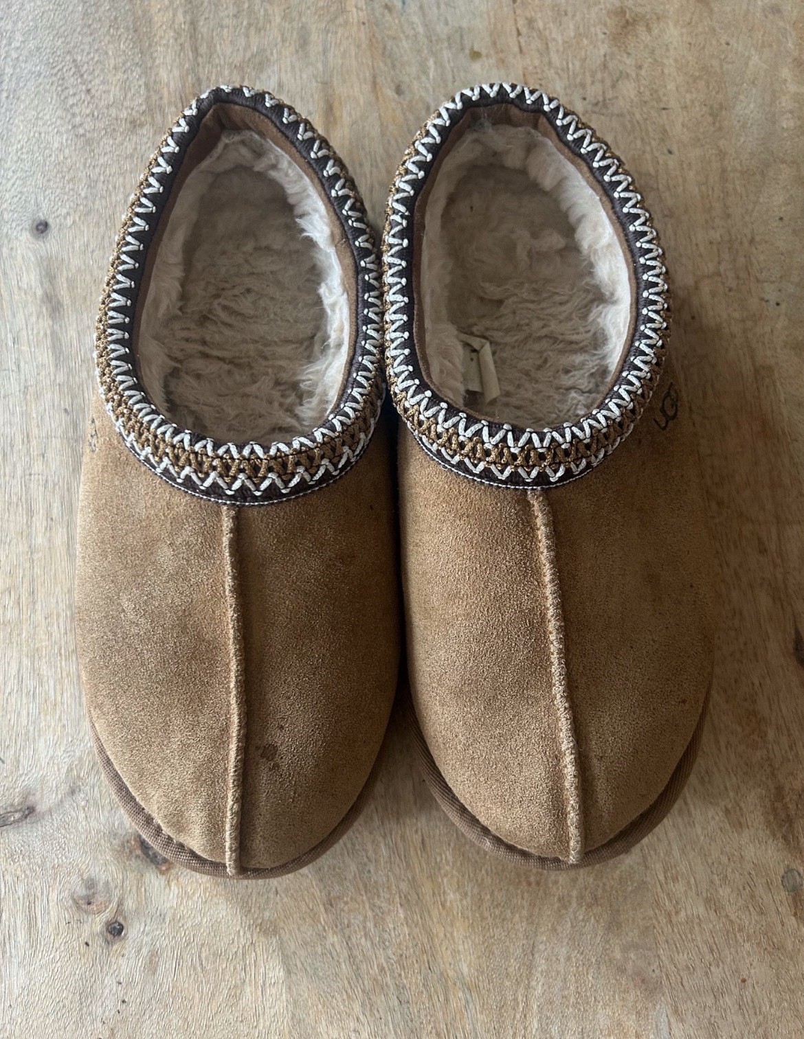 UGG Tasman Women’s 7 Brown Suede Shearling-Lined Slip-On Slippers