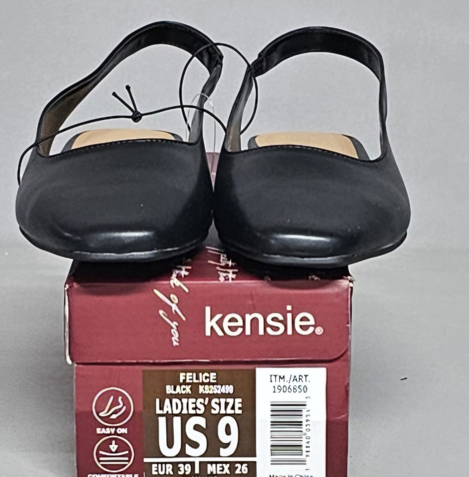 Kensie Felice Slingback Flat Womens 9 Black New
