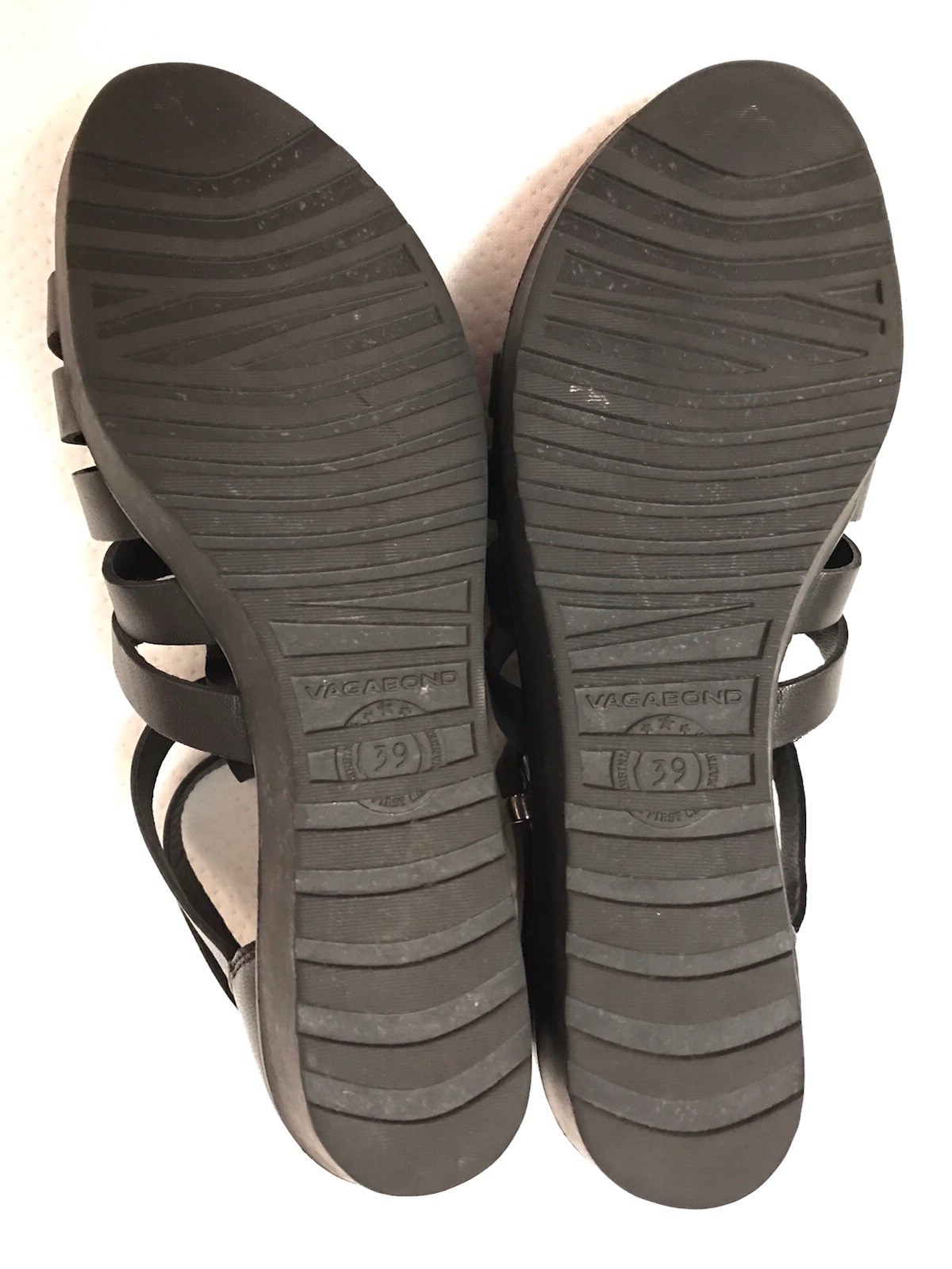Vagabond Strappy Gladiator Sandals Women 8.5 Black Silver Buckles Heel Zip Boho