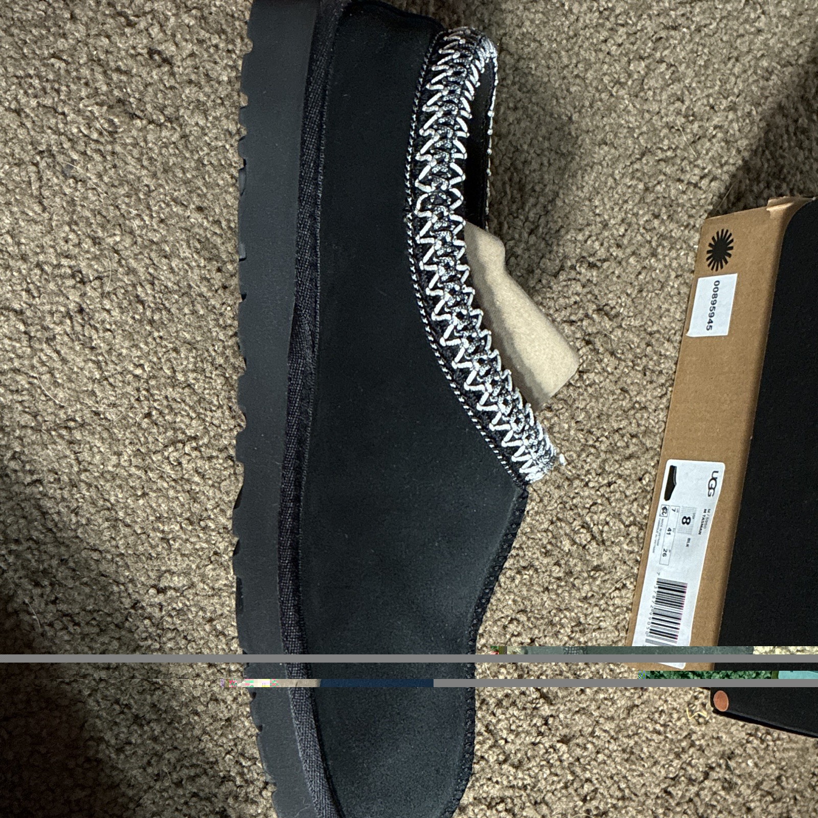 UGG Tasman Women’s Black Suede Slip-On Slippers Rubber Outsole Round Toe 8