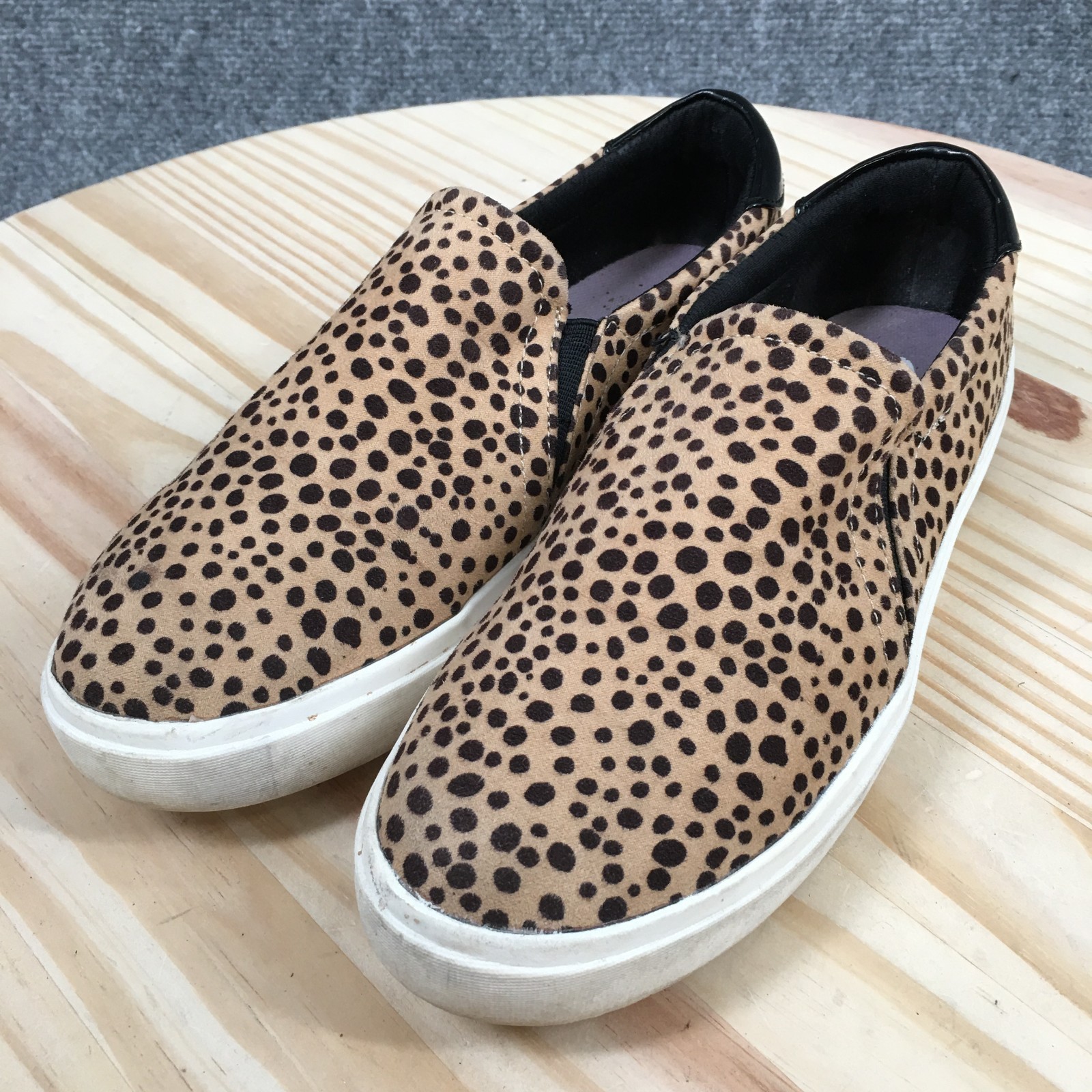 Dr. Scholls Wink Slip On Sneaker Shoes Womens 8 M Leopard Low Top Casual Brown