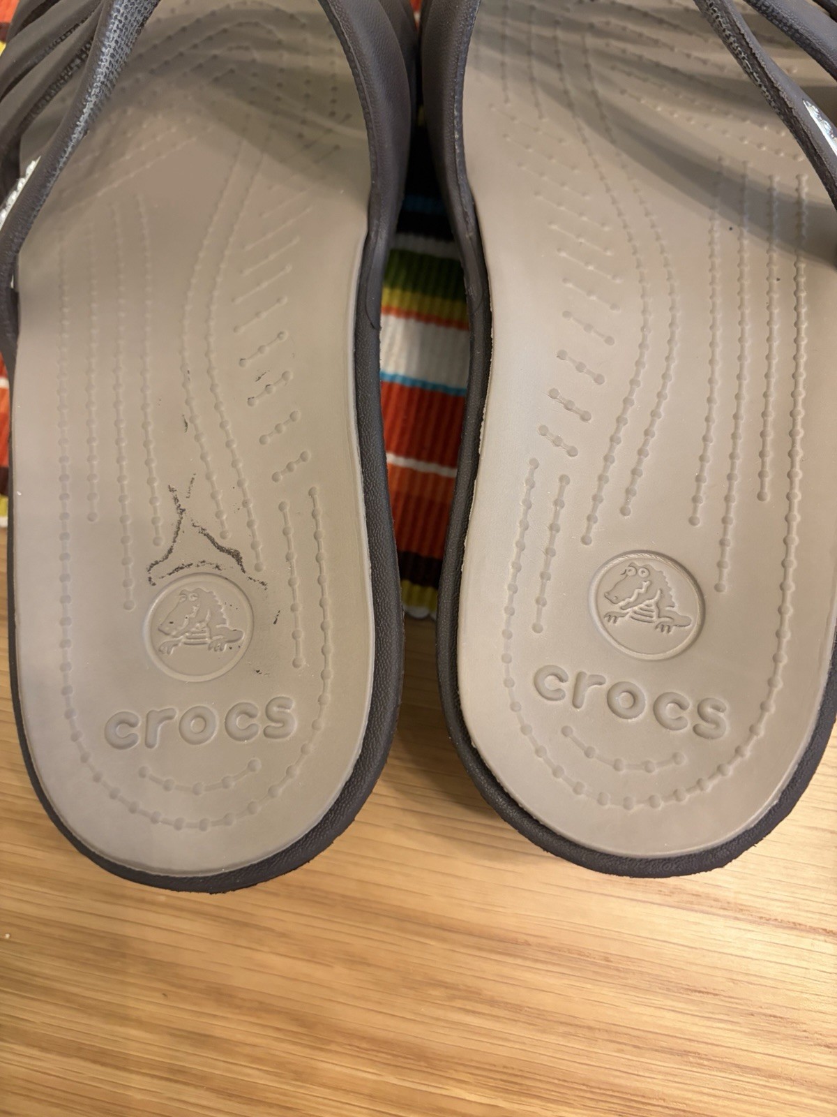 Crocs Rhonda Wedge Slide On Sandals Charcoal Women’s Size 8