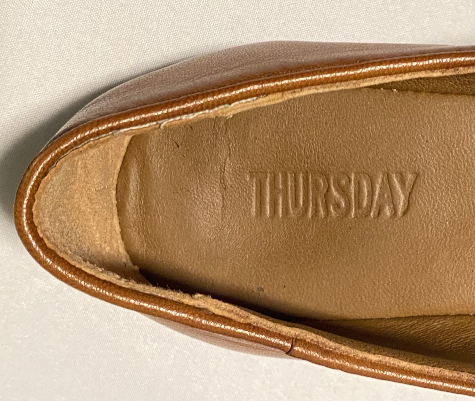 NWOB Thursday Feliz Brown Full Grain Leather Women’s Ballet Flats Size 6.5