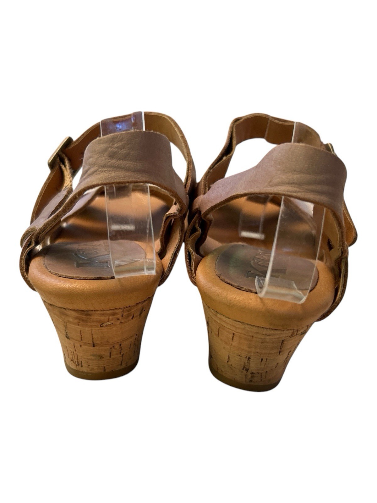 Korks by Kork-Ease Nadim Block Heel Taupe Leather Sandal Women’s Size 7