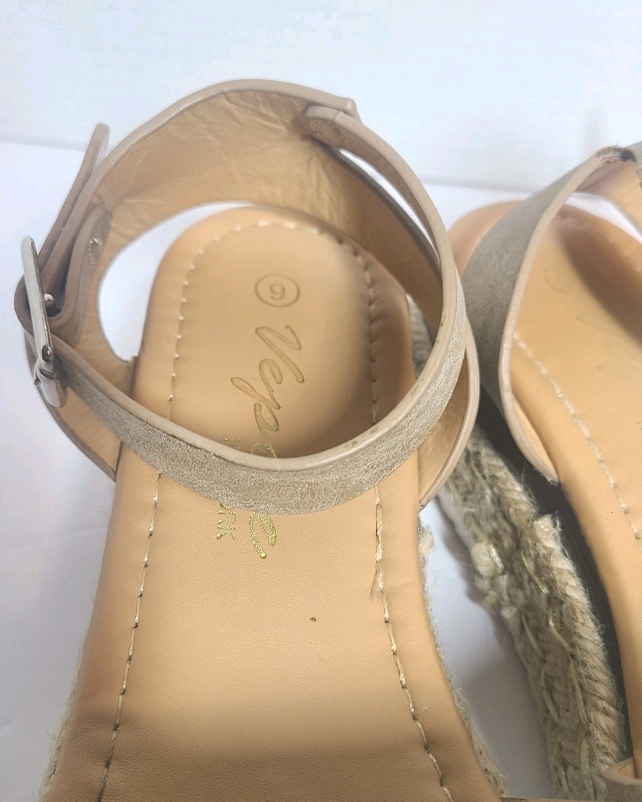 Vepose New York Womens Platform Sandals Sz 6 Gold/Nude CJY400A Espadrilles