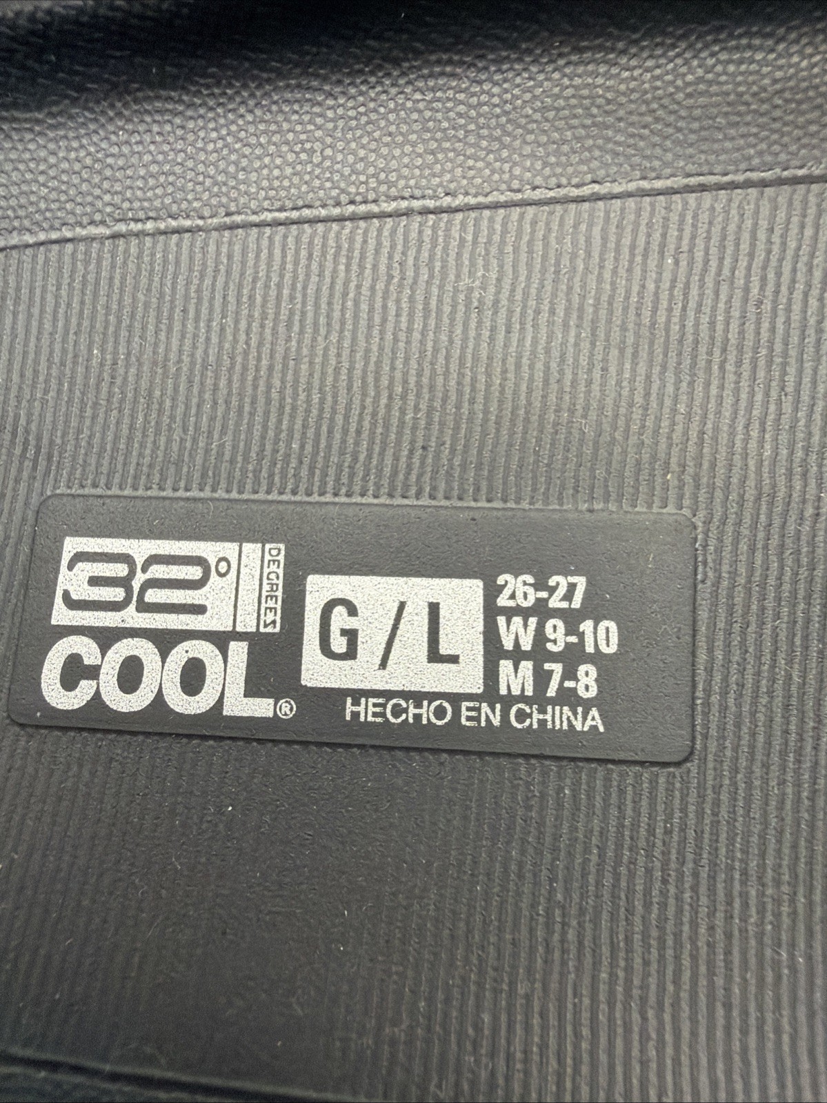 32 Degree Cool Cushion Slide, Wear anywhere, Size Large Black. W9-10, M 7-8