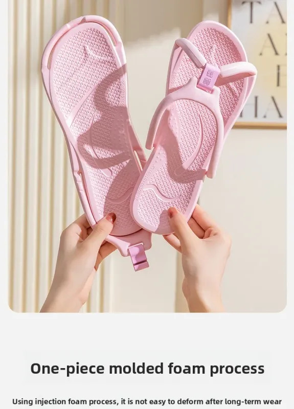 Foldable Travel Slippers Unisex EVA Flip Flops Hotel Non Slip Bathroom Indoor