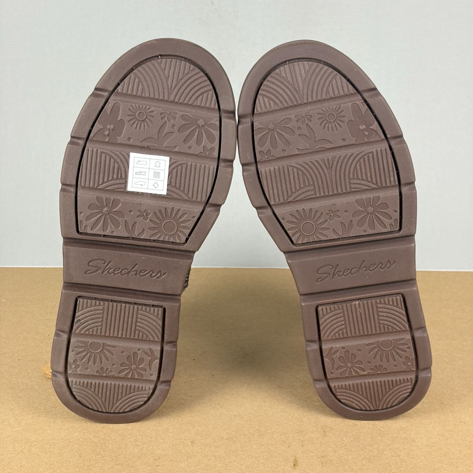 Skechers Slip-Ins Keepsakes Cozy Floral Mini Boots Womens 6.5 Chocolate Brown