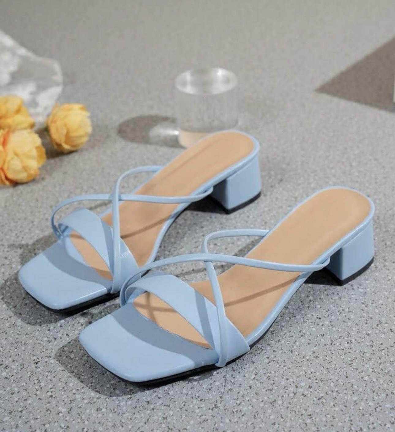 Women’s Blue Chunky Heel Summer/Dress Sandals – Size 9 1/2 – See Description
