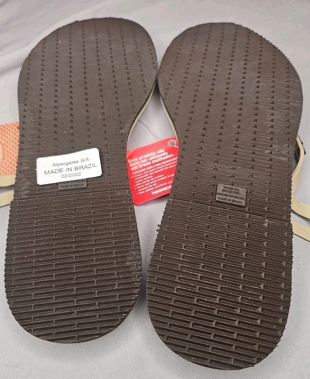 Havaianas You Rio Womens Flip Flop Buckle Ankle Gold Flat Sandals Size USA 12.5