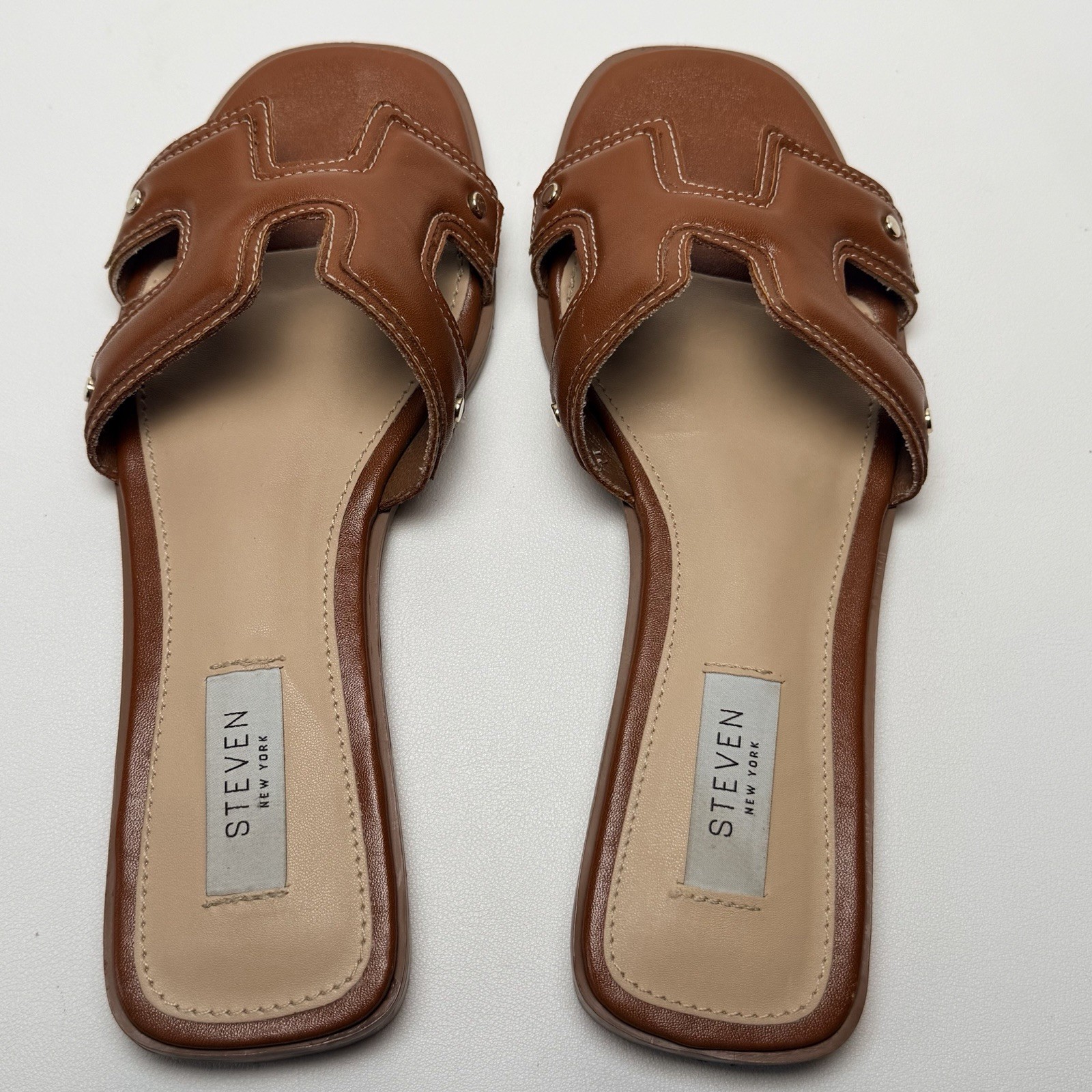 Steven New York Harlien Slide Sandal Open Toe Women’s Brown Size US 7M Comfy