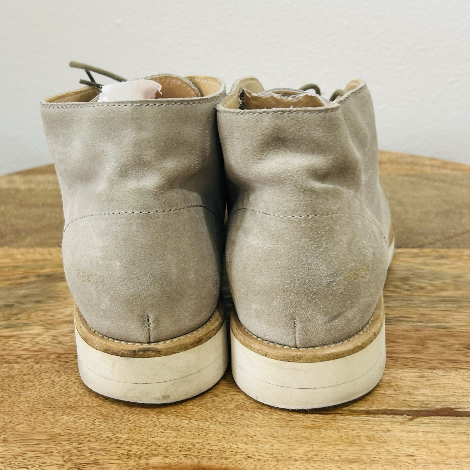 Woman by Common Projects Light Gray Suede Leather Chukka boots Size 38 US 8