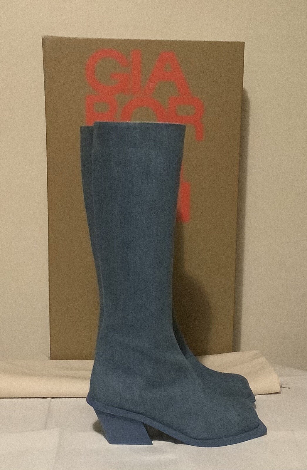 GIA BORGHINI Boots NEW Denim Size US 8,5