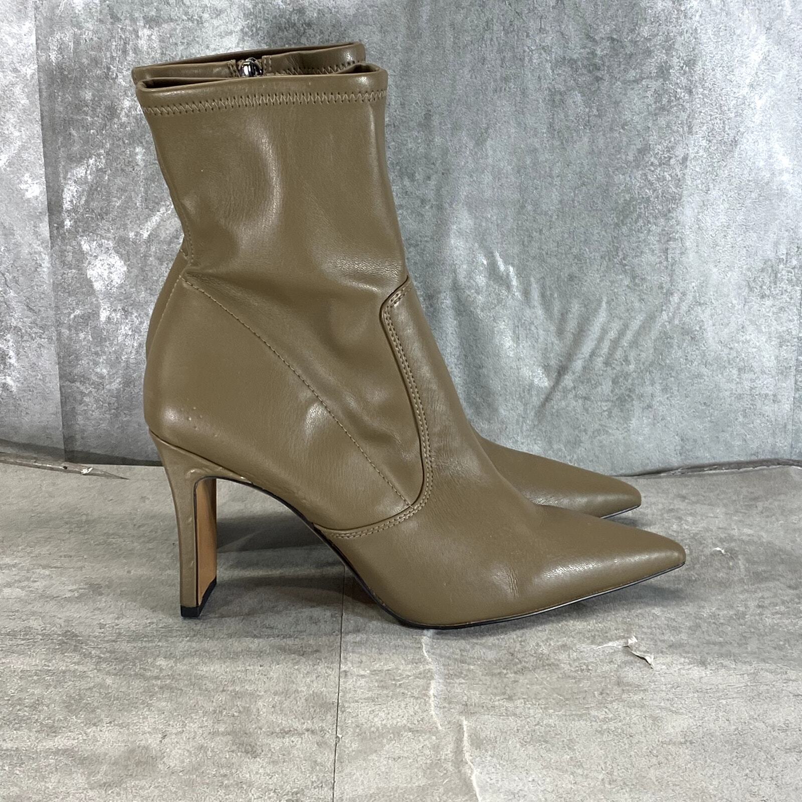 FRANCO SARTO Women’s Clay Taupe Synthetic Avana Side-Zip Mid-Calf Booties SZ 8