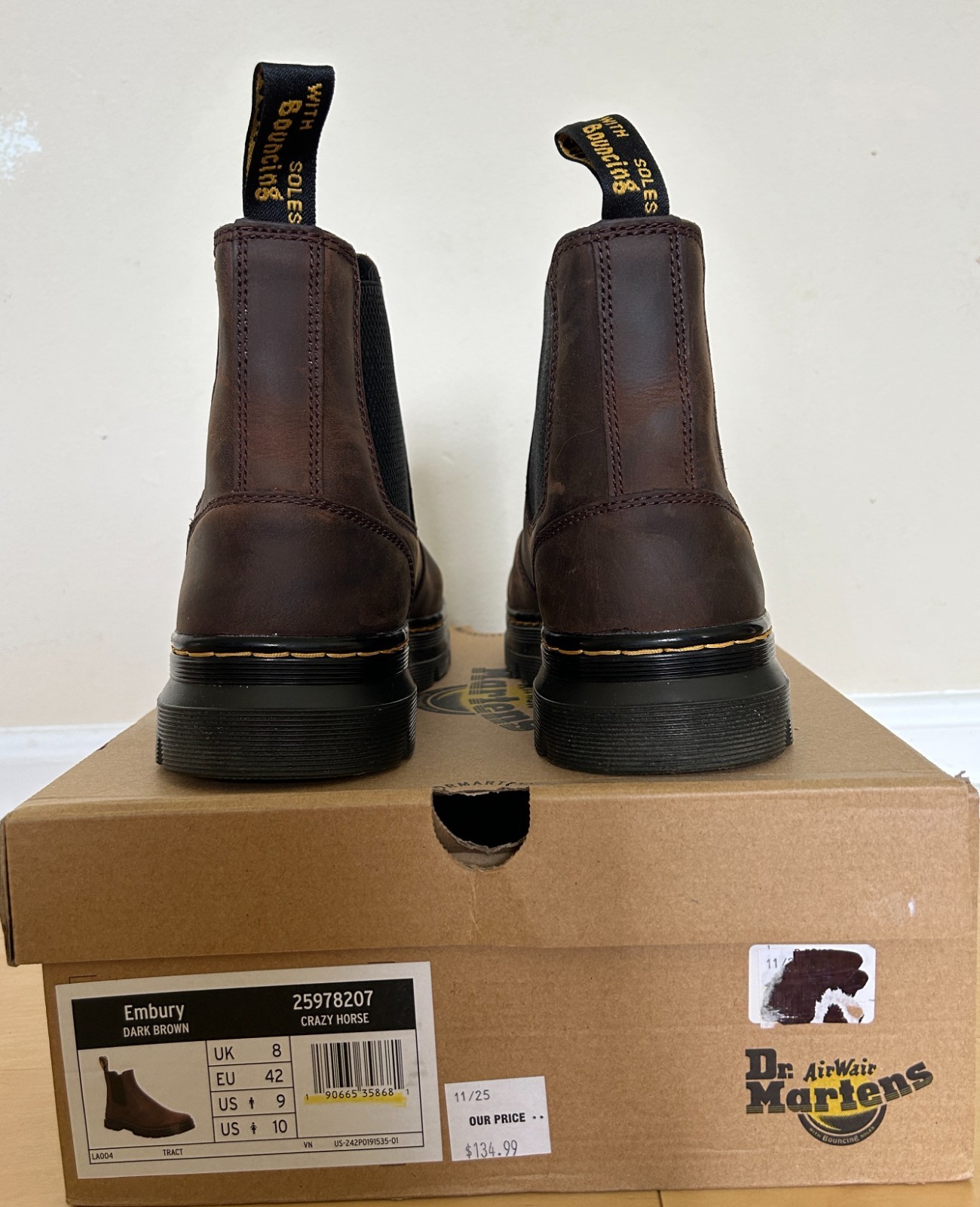 Dr. Martens Embury – Dark Brown Suede Boots – Women US size 10 – Barely worn