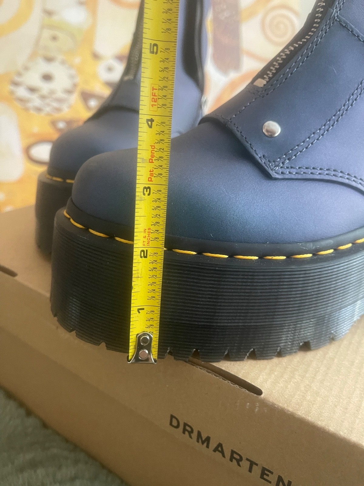 Dr. Martens Jetta Hi Max Deep Blue Platform Boots Women’s 7 EU 38 Front Zip