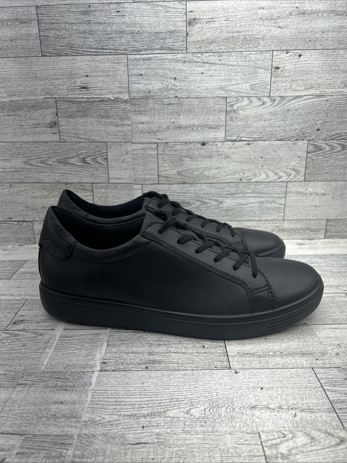 Ecco Soft 7 Mono 2.0 Black Leather Lace Up Casual Sneaker Women EU 40 US 9-9.5