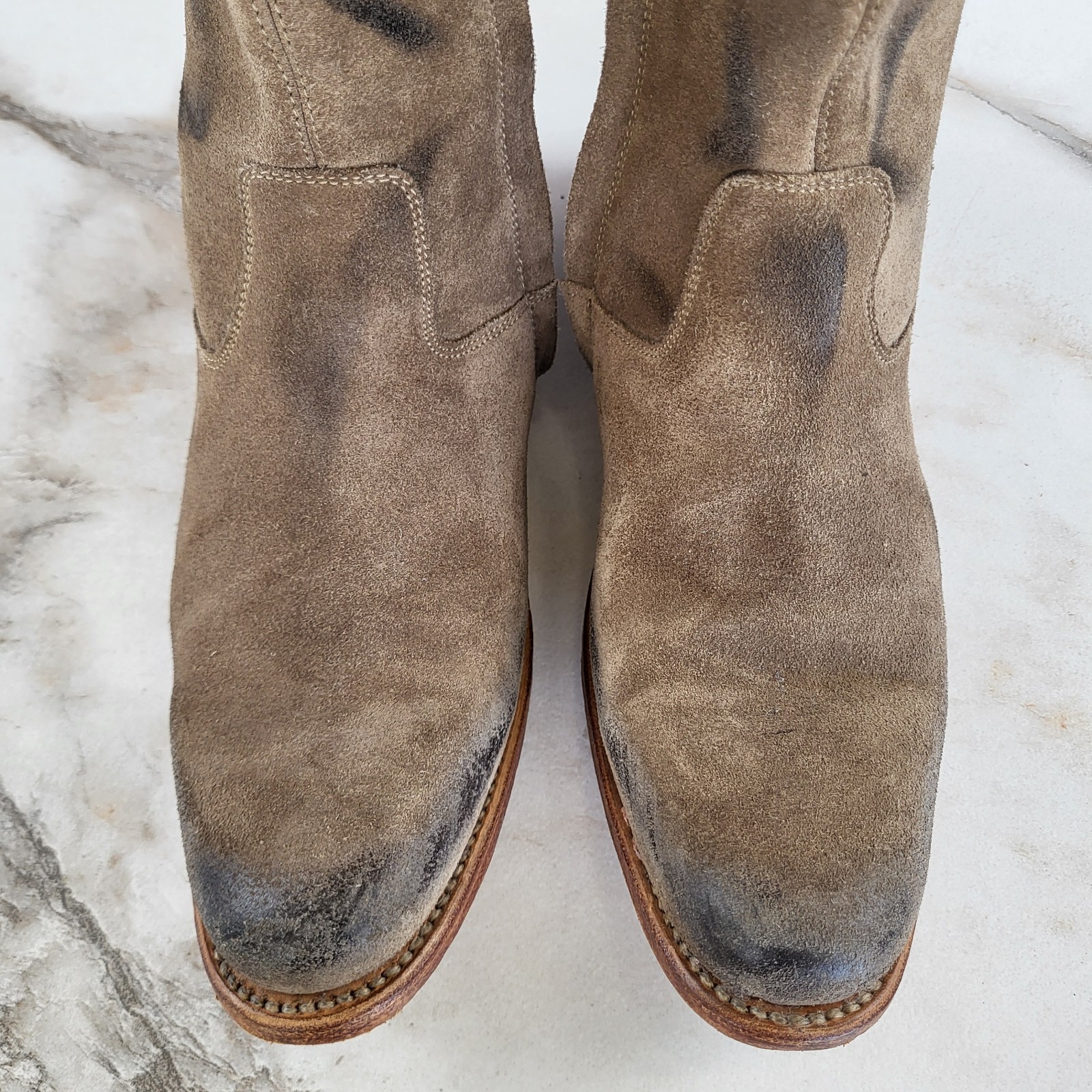 N.D.C Tusitania Hand Made Suede Zip Up Boots Women’s Size 39 Tan