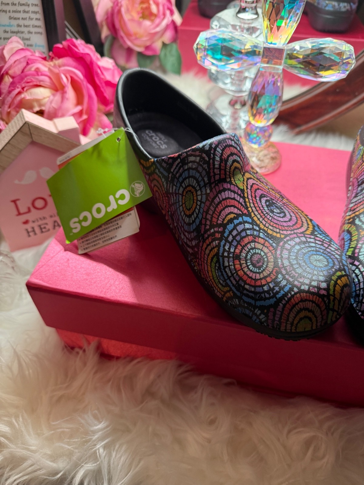 Crocs Nerio Pro Graphics Clogs Women’s Black Clogs multicolor circular NWT