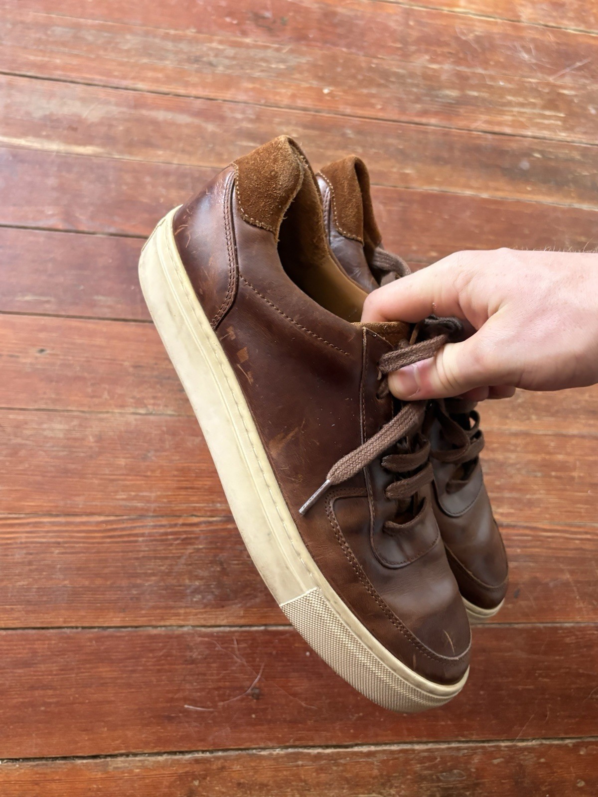 Russell And Bromley Women’s Dress Sneakers Brown Leather Size 41 EU 10 US