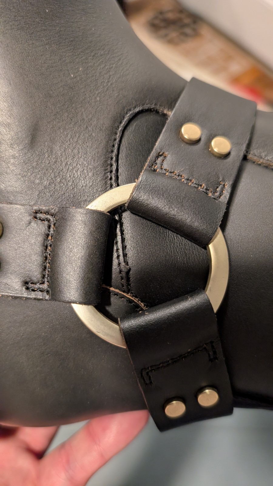 $499 AllSaints Jade Leather Biker Moto Buckle Harness Matrix Portugal Goth 10 40
