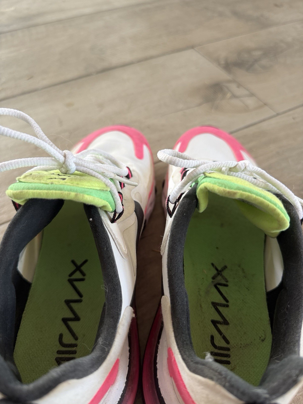 Nike Air Max 270 React Unisex Women Sneakers US 7.5 White/Pink/Black/Green