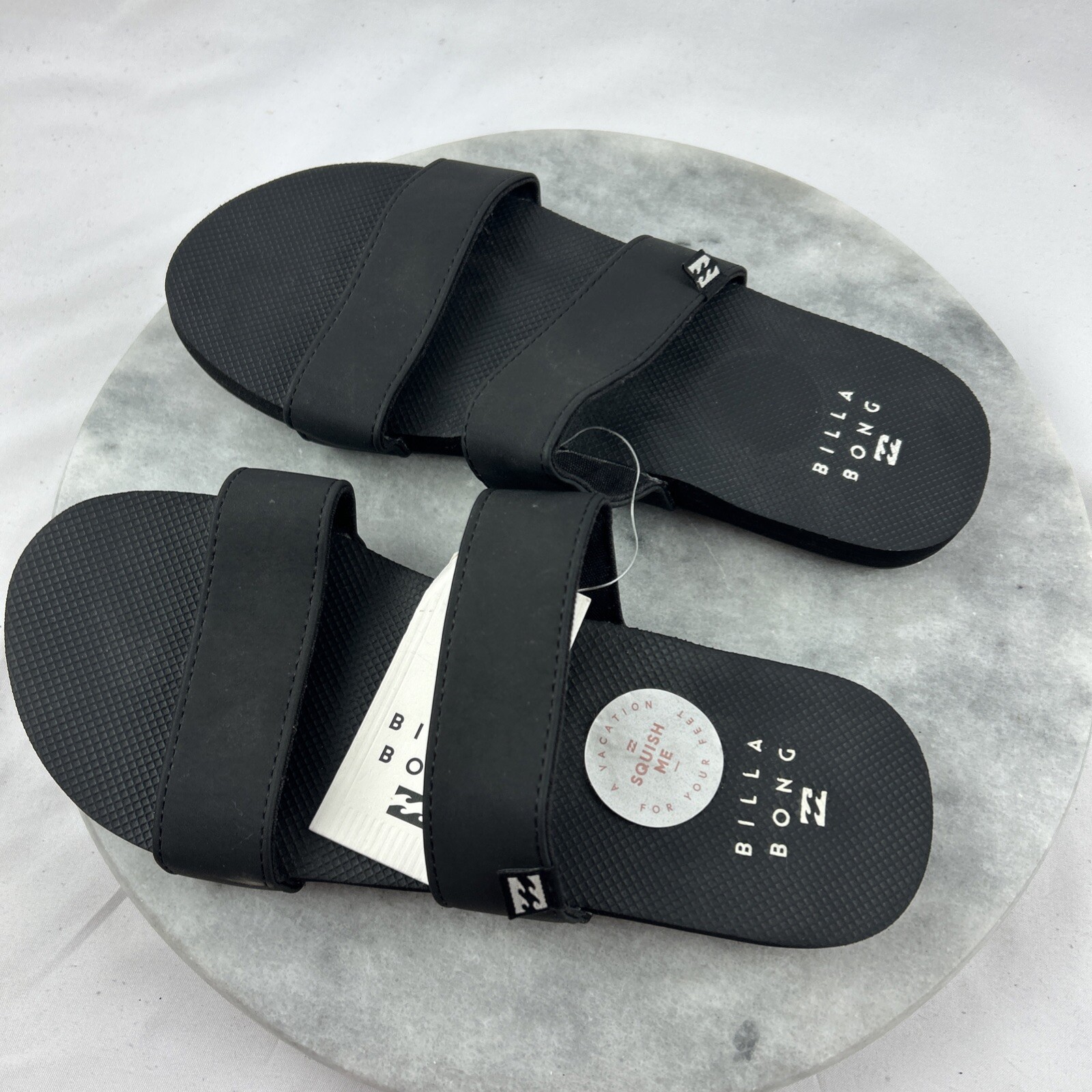 Billabong Strap Sandal Women Size 6 Slip On Black NOS
