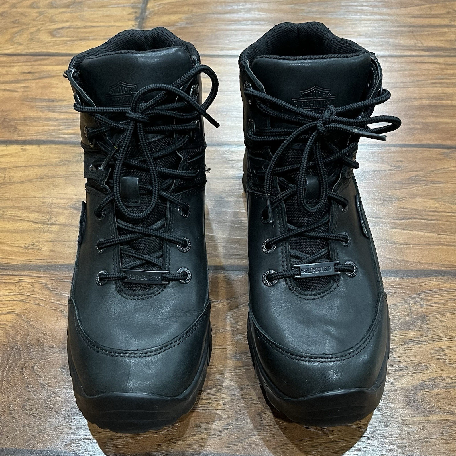 Harley Davidson Boots Womens 10 Huxley 3.5 Inch Waterproof Leather Vibram Black