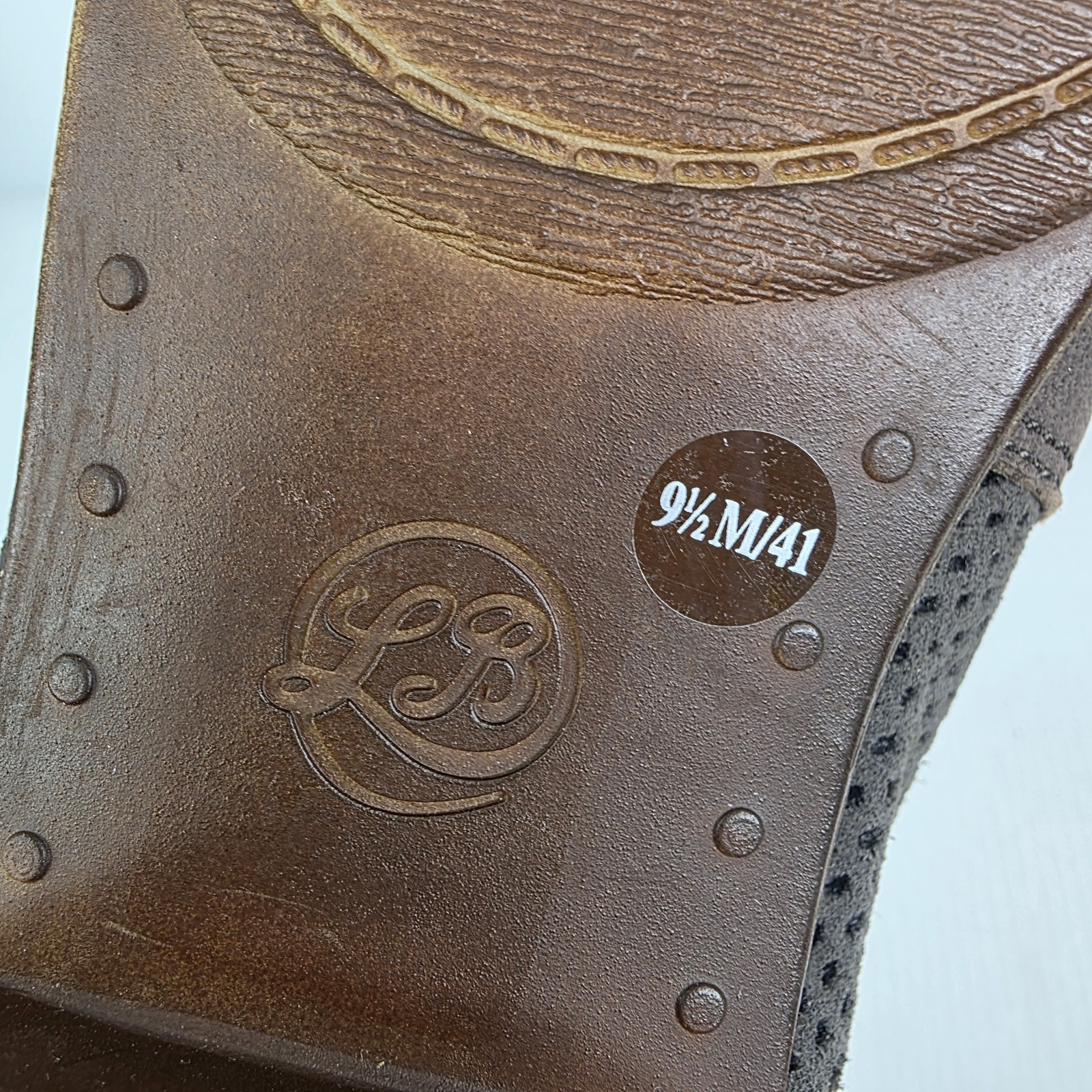 LUCKY BRAND Brown Gray Leather Suede Booties Womens Sz 9.5