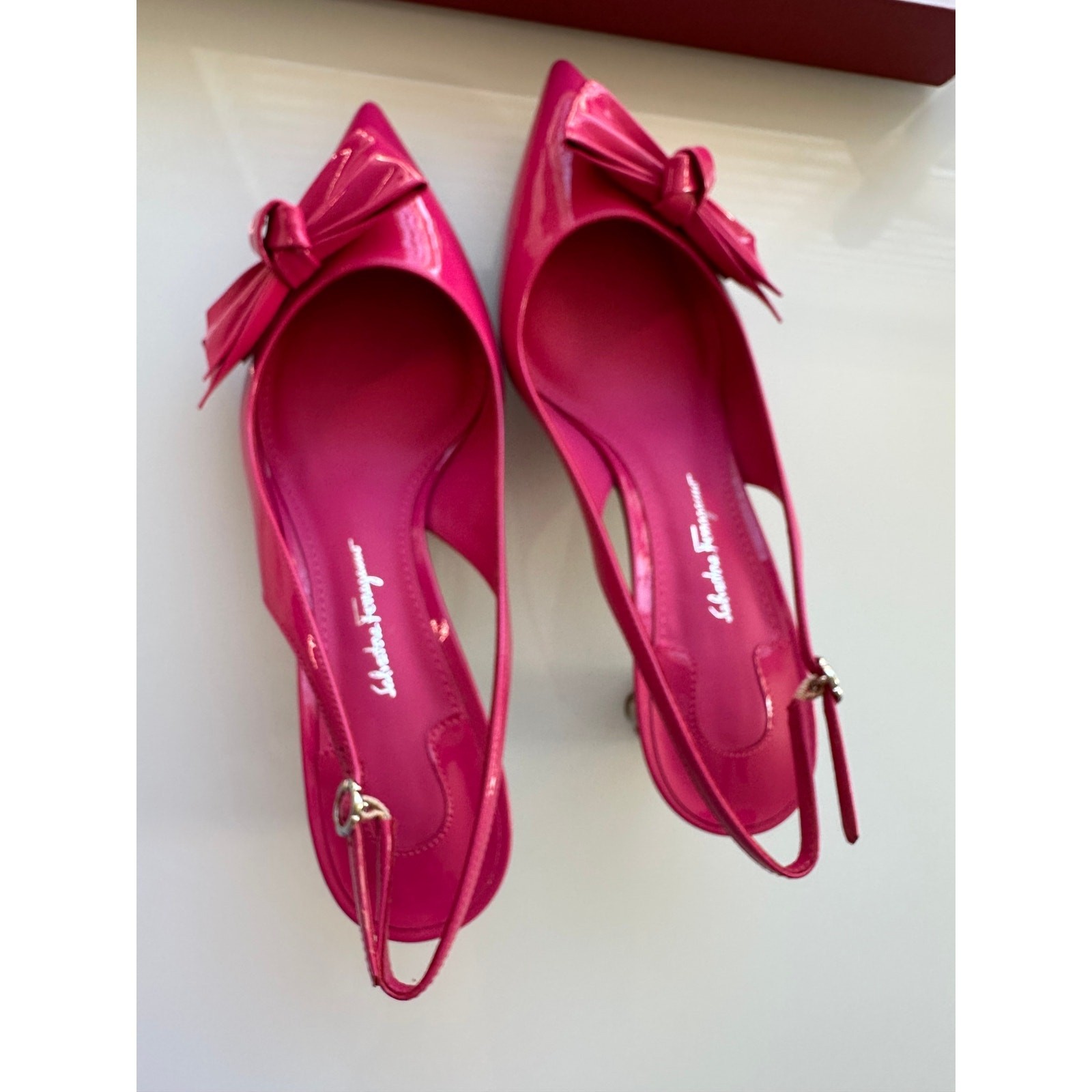 Salvatore Ferragamo Aulla 55 Patent Leather Slingback Pumps