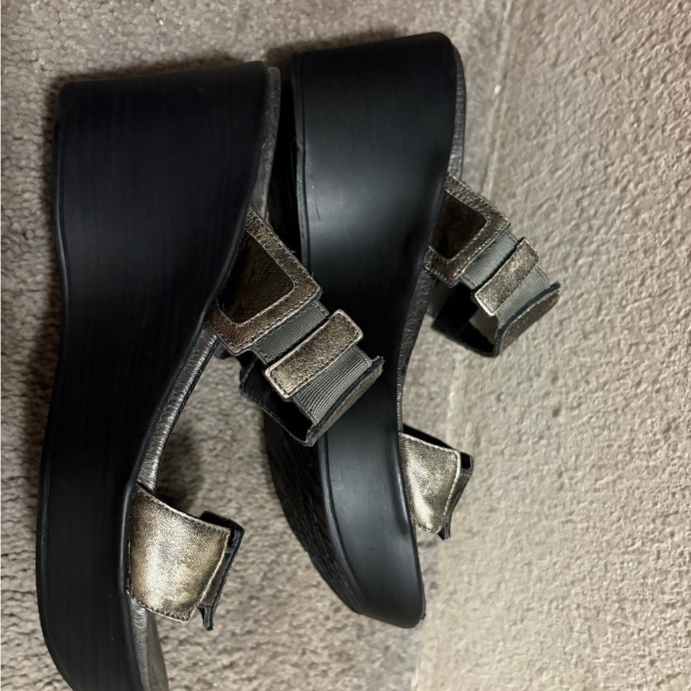 Naot Metallic Black Sandals
