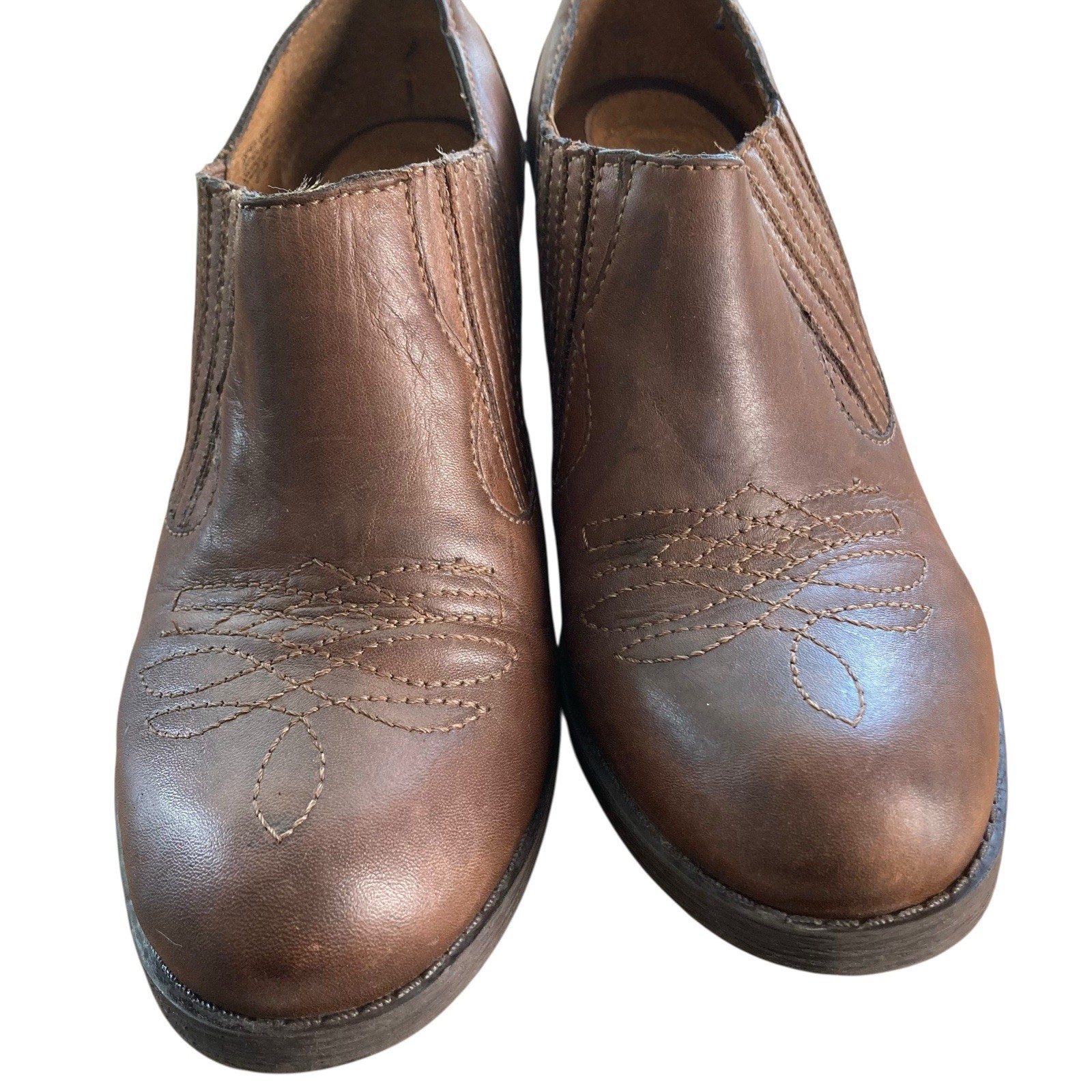 Nurture by Lamaze Brown Leather Ankle Cowgirl Boot Booties Shoes Size 6.5 M