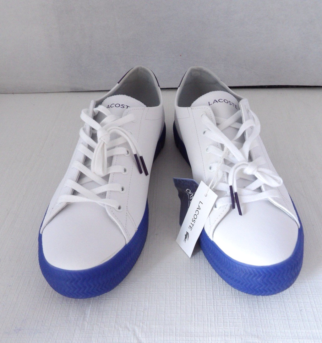 NWOB Authentic LACOSTE White/Purple Leather Women’s Sneakers Size 9 M