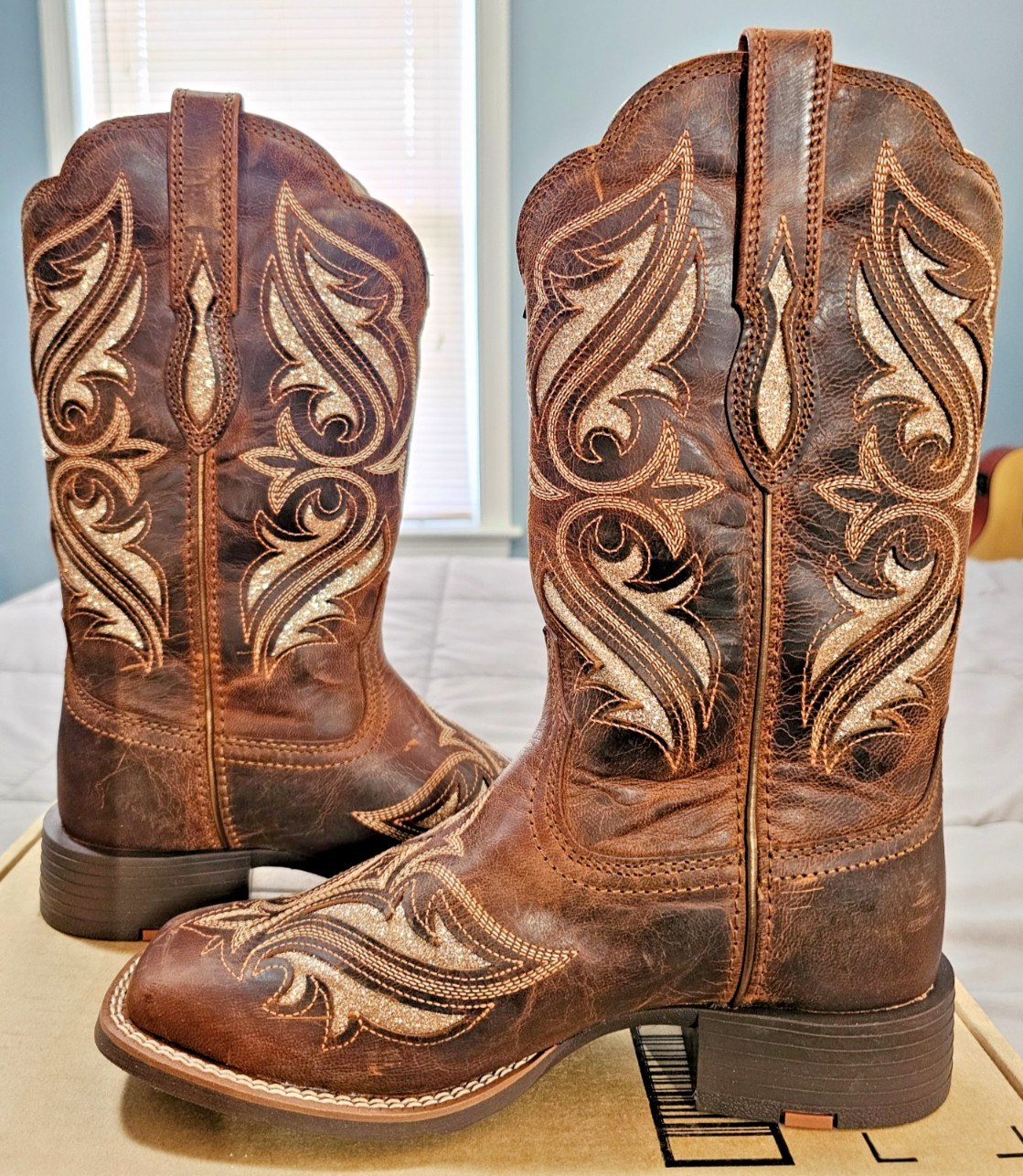 Ariat® (Women’s 7.5 WIDE) Round Up Bliss™ Western Boot, Sassy Brown – $220
