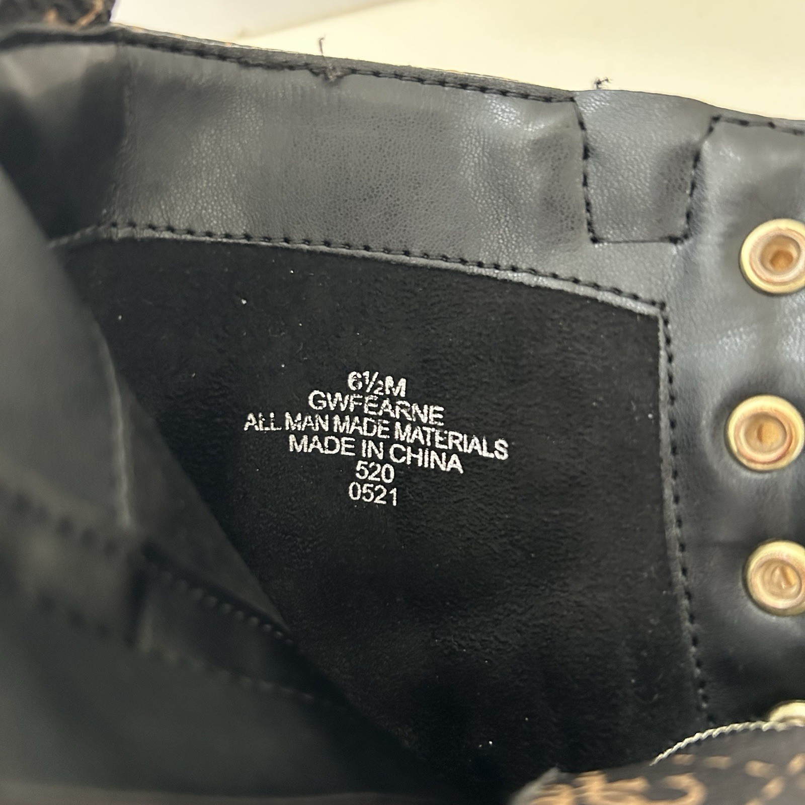 GUESS Womens Boots Size 6.5 Brown Logo Zipper Lug Sole Fearne Round Toe Combat