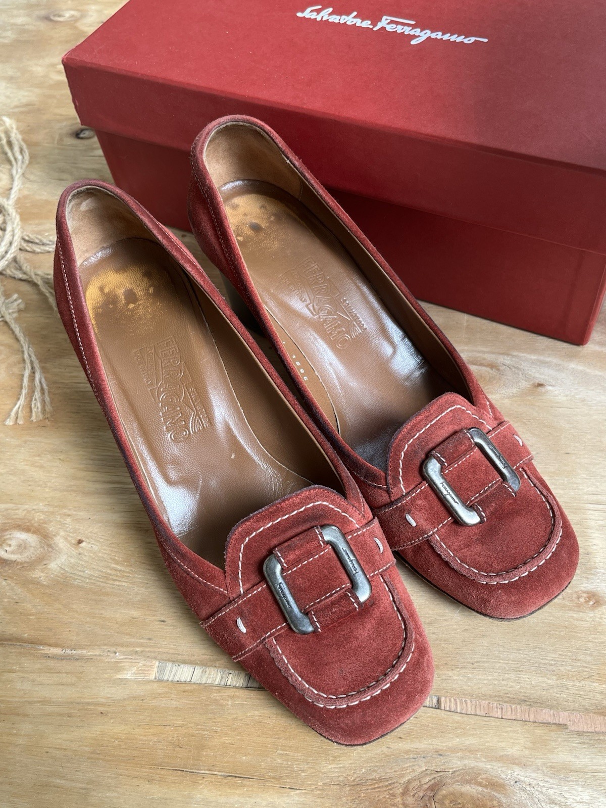 Salvatore Ferragamo Women’s Shoes Loafer Pumps Red EU 40, US 9.5
