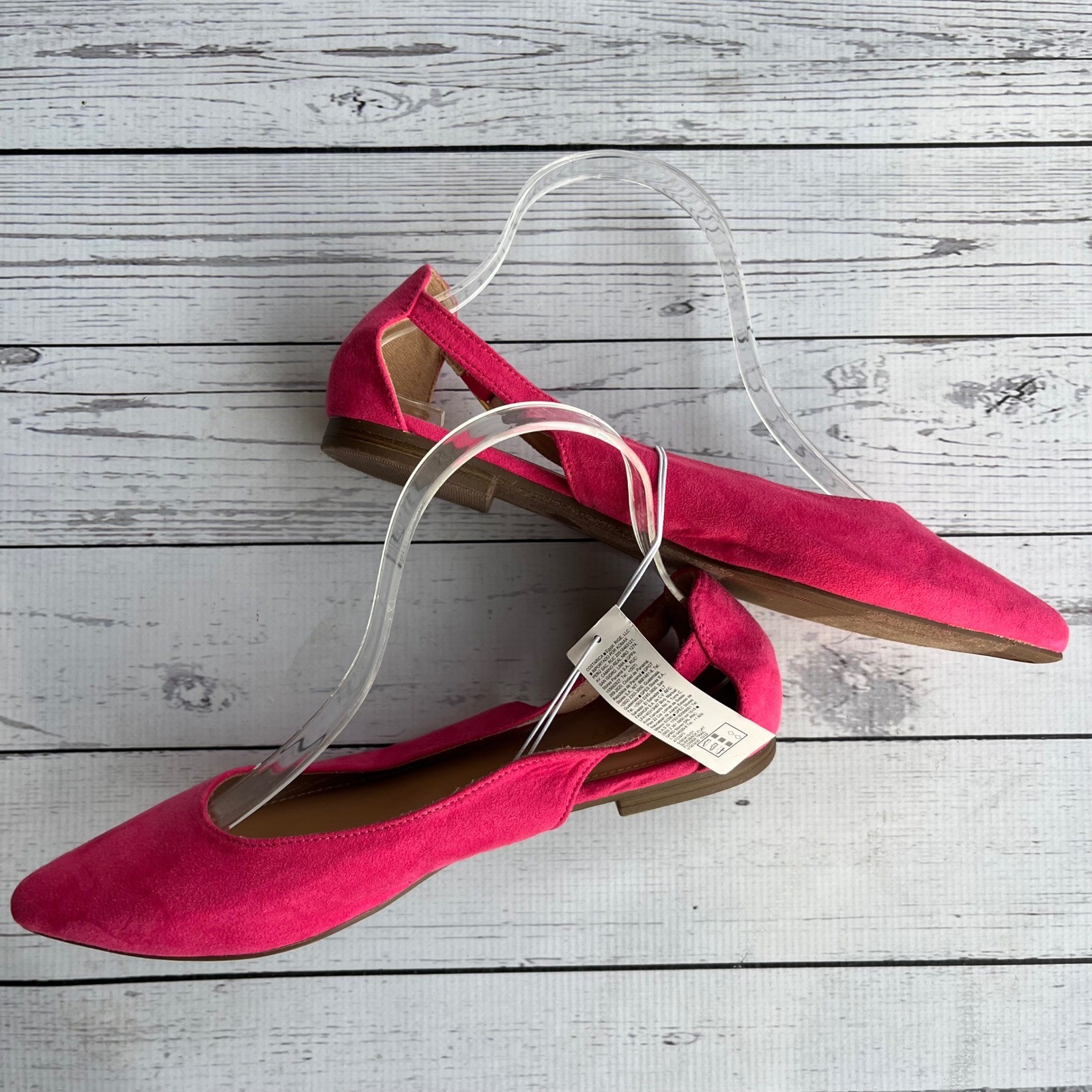 Old Navy Womens NEW Pink Preppy Slingback Flats Size 8 Barbiecore Balletcore