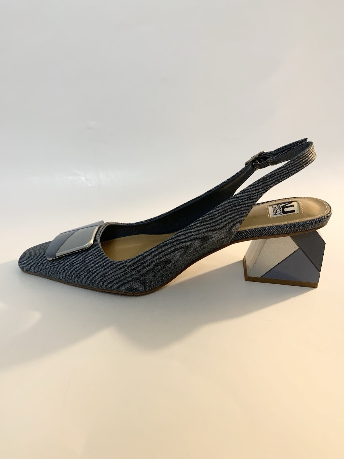 Ninety Union Sally Slingback Block Heel in Denim Blue (Size 10)