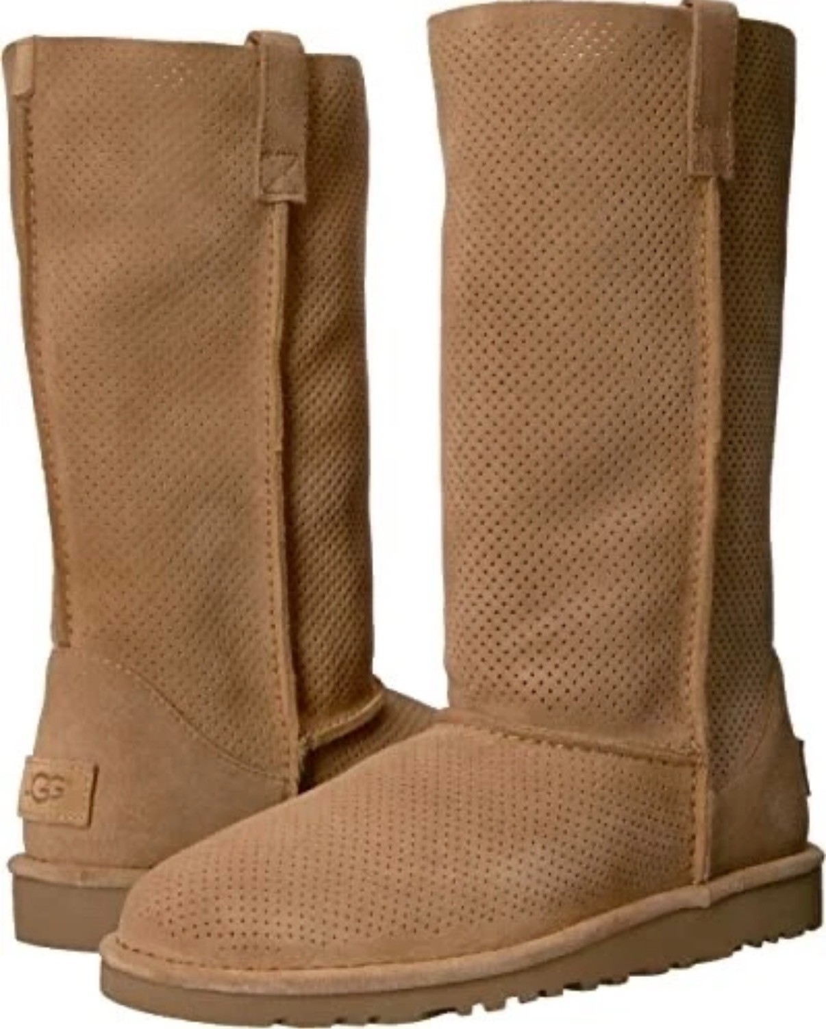 UGG TAWNY PERFORATED UNLINED SUEDE BOOTS | WOMEN’S 9 | TAN