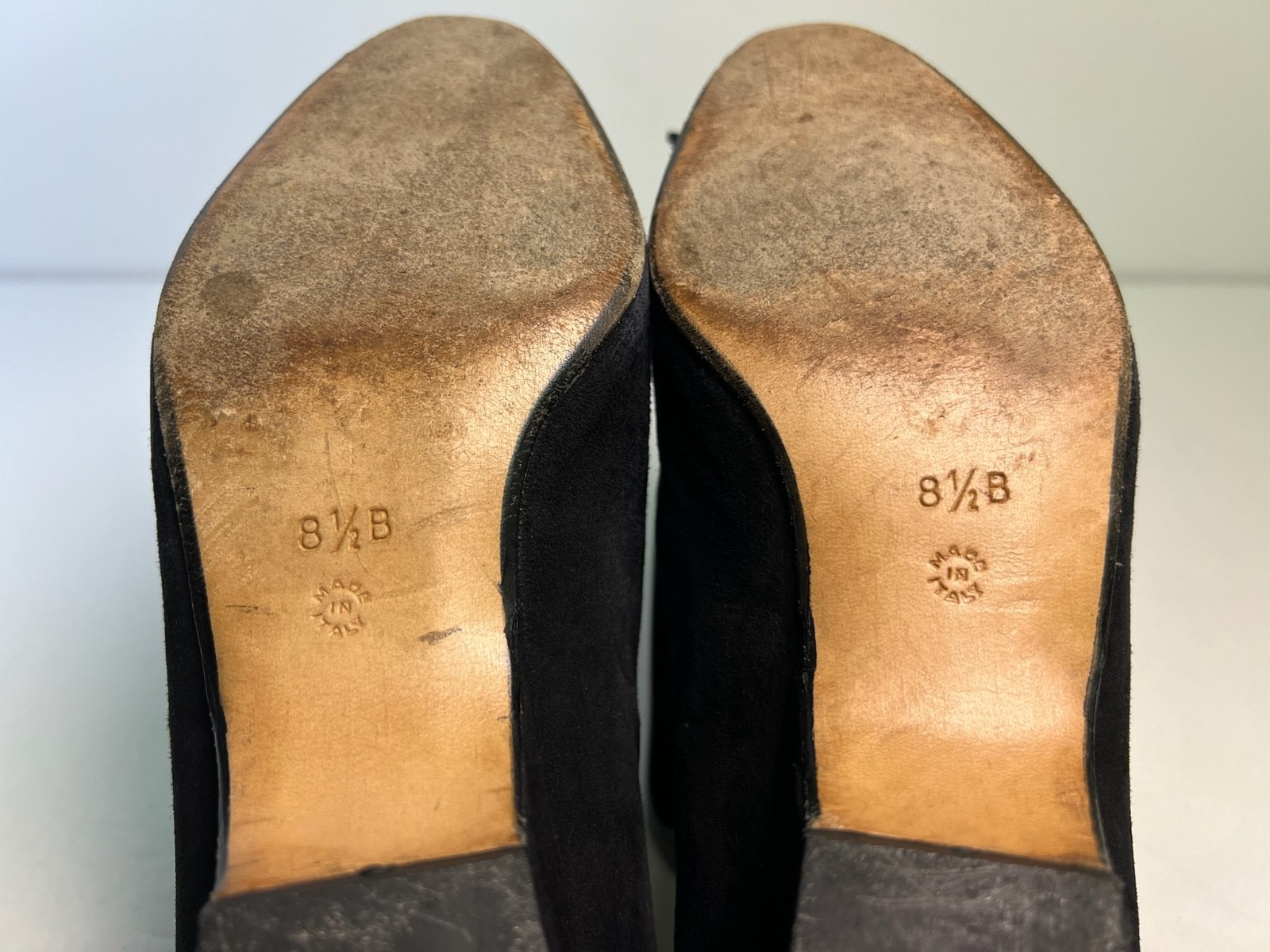 Walter Steiger STAMPA Black Suede Low Heel Dress Pumps Size 8.5 B