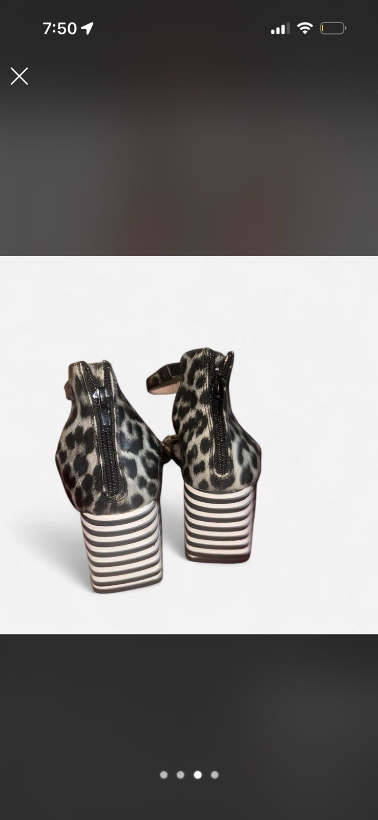 Betsy Johnson Multicoloured rhinestone black and white striped sandal heels
