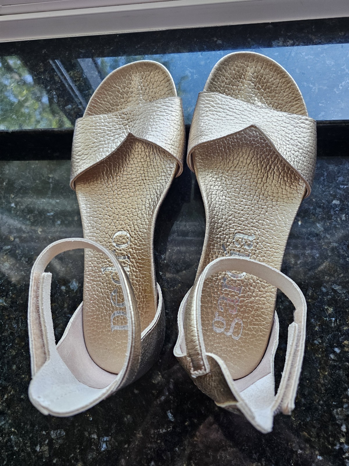 PEDRO GARCIA Jela Ankle Strap Sandal In Gold Sz EU39.5/US9.5